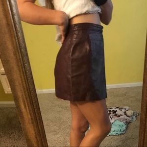 Maroon leather skirt